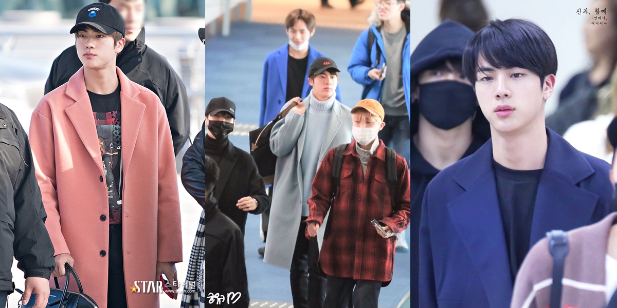 Jin of BTS, BTS Style, BTS Airport fashion, jin airport fashion, jin fashion