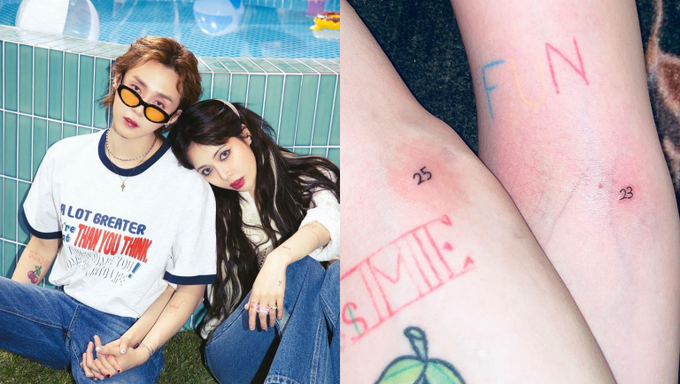 Tattoo Meaning: HyunA And Dawn's 25 23 Couple Tattoo - Kpopmap