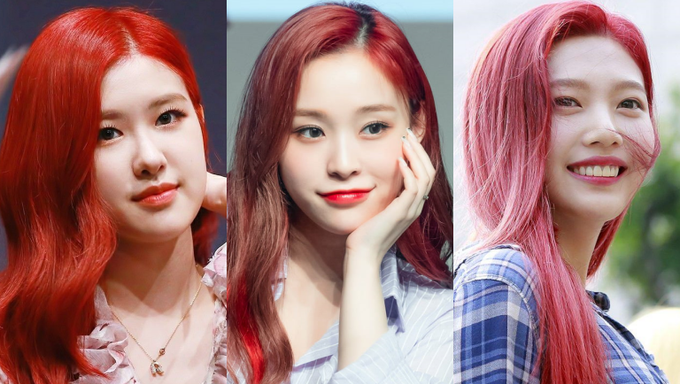 Top 3 Female Idols That Slay The Red Hairstyle Look The Most According To  Kpopmap Readers - Kpopmap