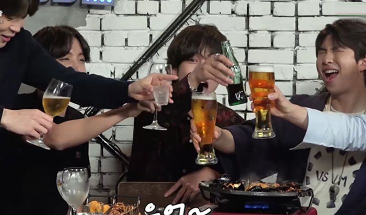 Fans Comment On The Interesting Ways BTS Drinks During Dinner Party