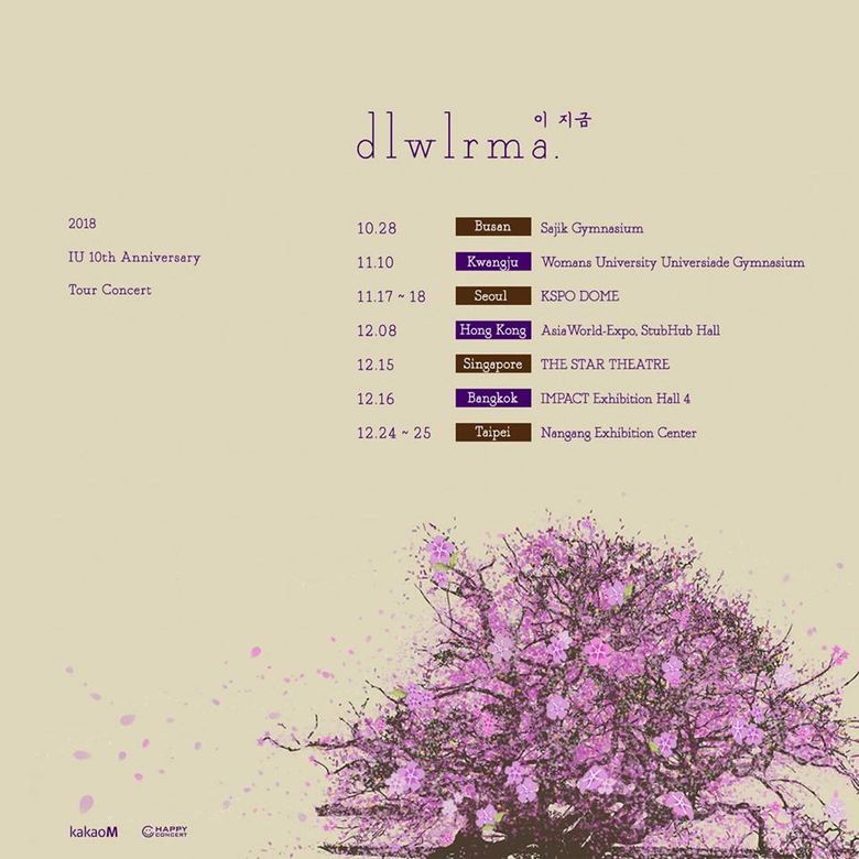 IU 10th Anniversary Tour Concert - Dlwlrma: Cities And Ticket