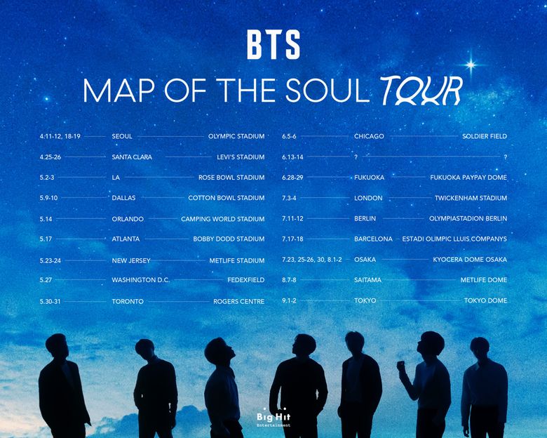 BTS “MAP OF THE SOUL TOUR” 2020: Cities And Ticket Details