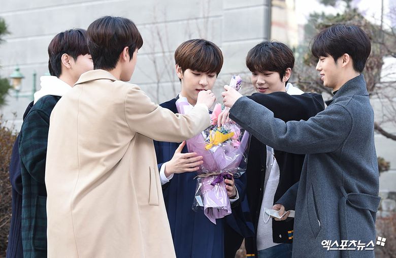 Woollim Boys Gather And Attend High School Graduation Of Kim DongYun