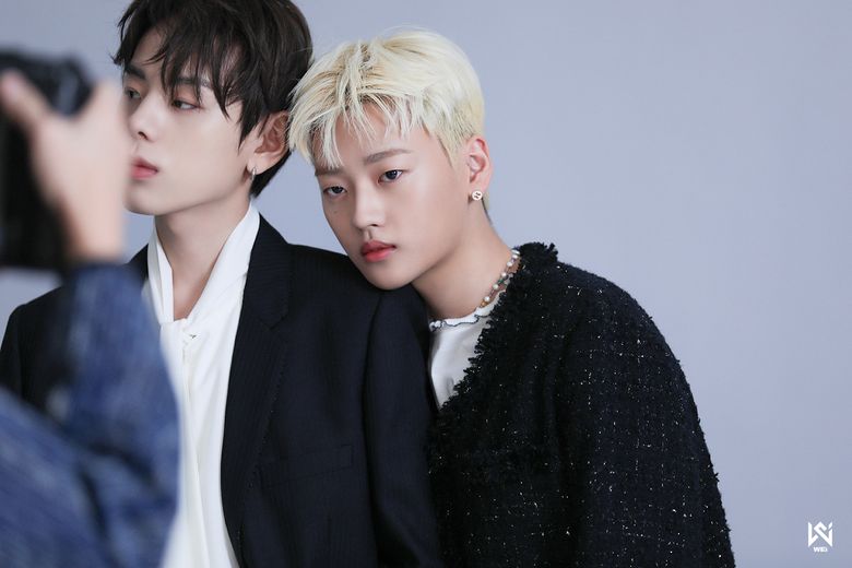 WEi's Kang SeokHwa And Kim DongHan For Marie Claire Magazine March Issue Behind-the-Scene