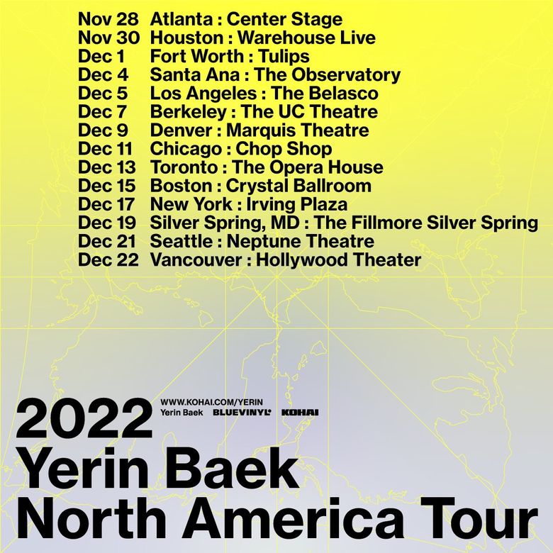 yerin baek north america tour