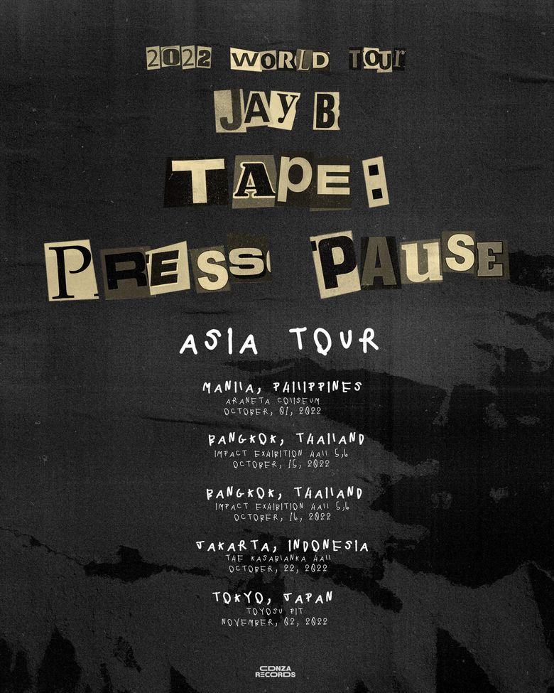  2022 GOT7 Jay B "Tape: Press Pause" Asia Tour: Cities And Ticket Details