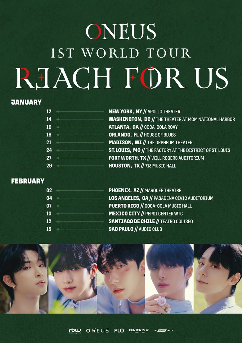 20222023 ONEUS "REACH FOR US" 1st World Tour Cities And Ticket