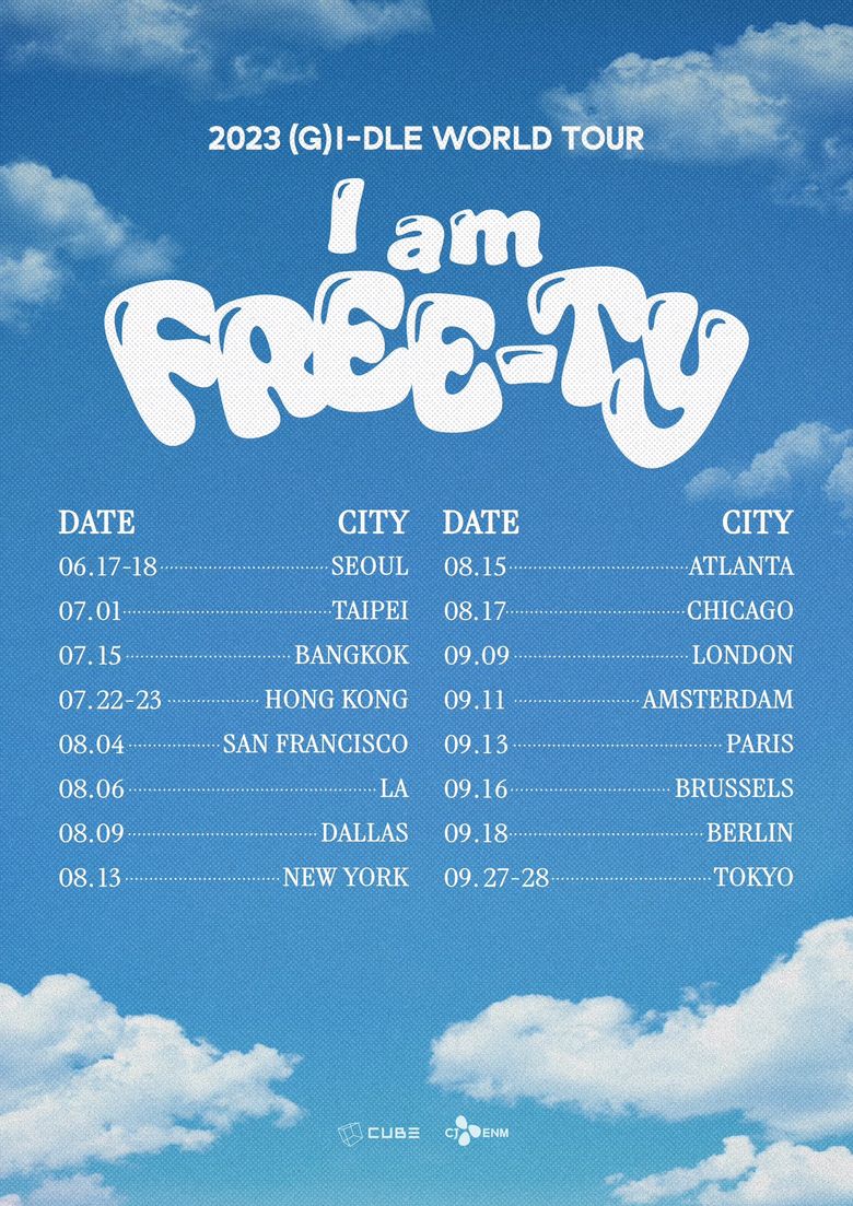 2023 (G)IDLE "I Am FREETY" World Tour Ticket Details Kpopmap
