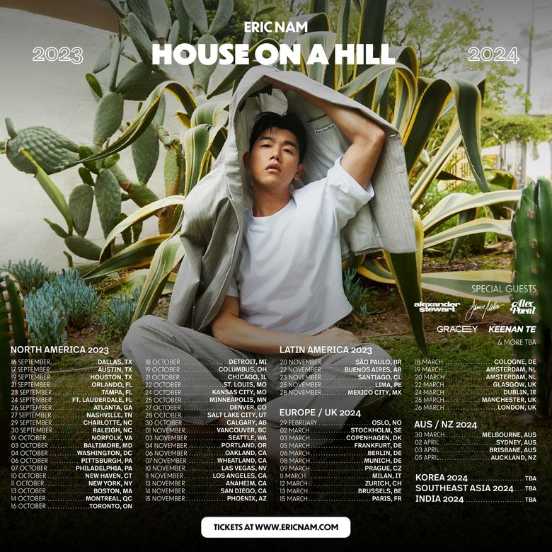  2023-2024 Eric Nam “HOUSE ON A HILL” World Tour: Ticket Details